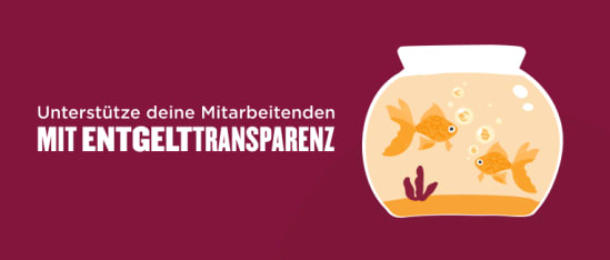 Fische im Glas zeigen Entgelttransparenz; Unterstützung für Mitarbeiter durch klare Gehaltsstrukturen., Fische, Entgelttransparenz