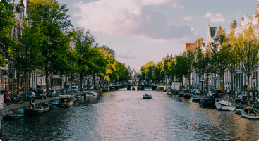 canal-view-amsterdam-boats, scenic-landscape-urban-trees