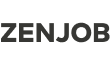 ZENJOB logo in bold, modern typography, emphasizing job placement services and recruitment efficiency. ZENJOB, logo design, modern typography