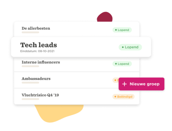 tech leads list, add new group button